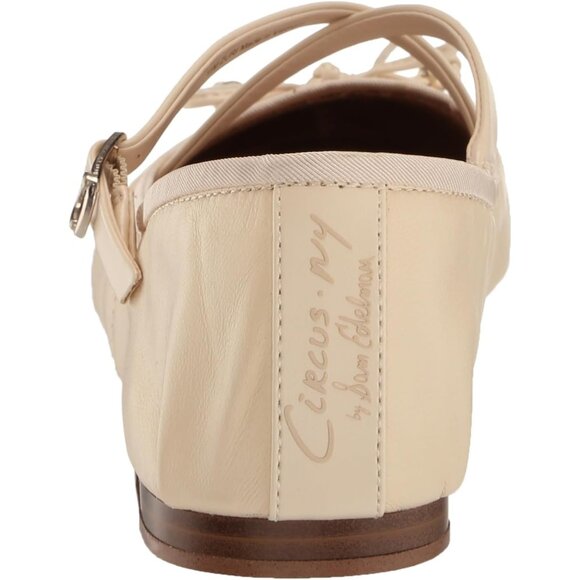 Circus NY by Sam Edelman Women's Vanilla Bean Leather Cross Strap Ballet Flat - Picture 3 of 7